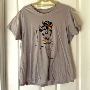 🌻5/$35🌻 Women’s Gray Rosie the Riveter Pride Rainbow We Can Do It Gray Tee Shirt